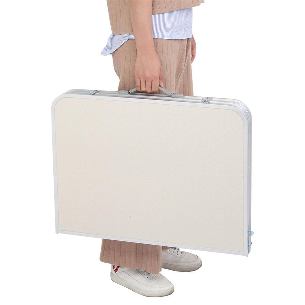 TIRAMISUBEST Square Aluminum 35.43 in. x 23.62 in. x 27.56 in. Outdoor Portable and Folding Picnic Table