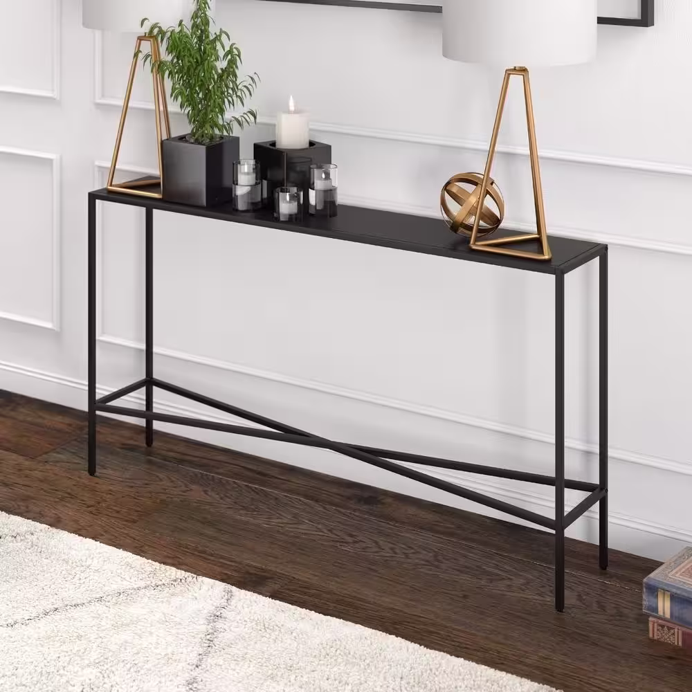 Meyer&Cross Henley 55 in. Blackened Bronze Rectangle Metal Console Table