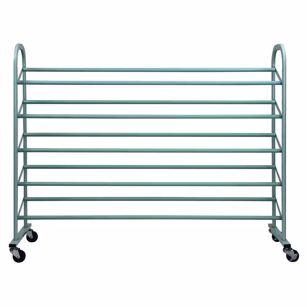 Oceanstar 34.5 in. H 20-Pair 5-Tier Blue Metal Shoe Rack