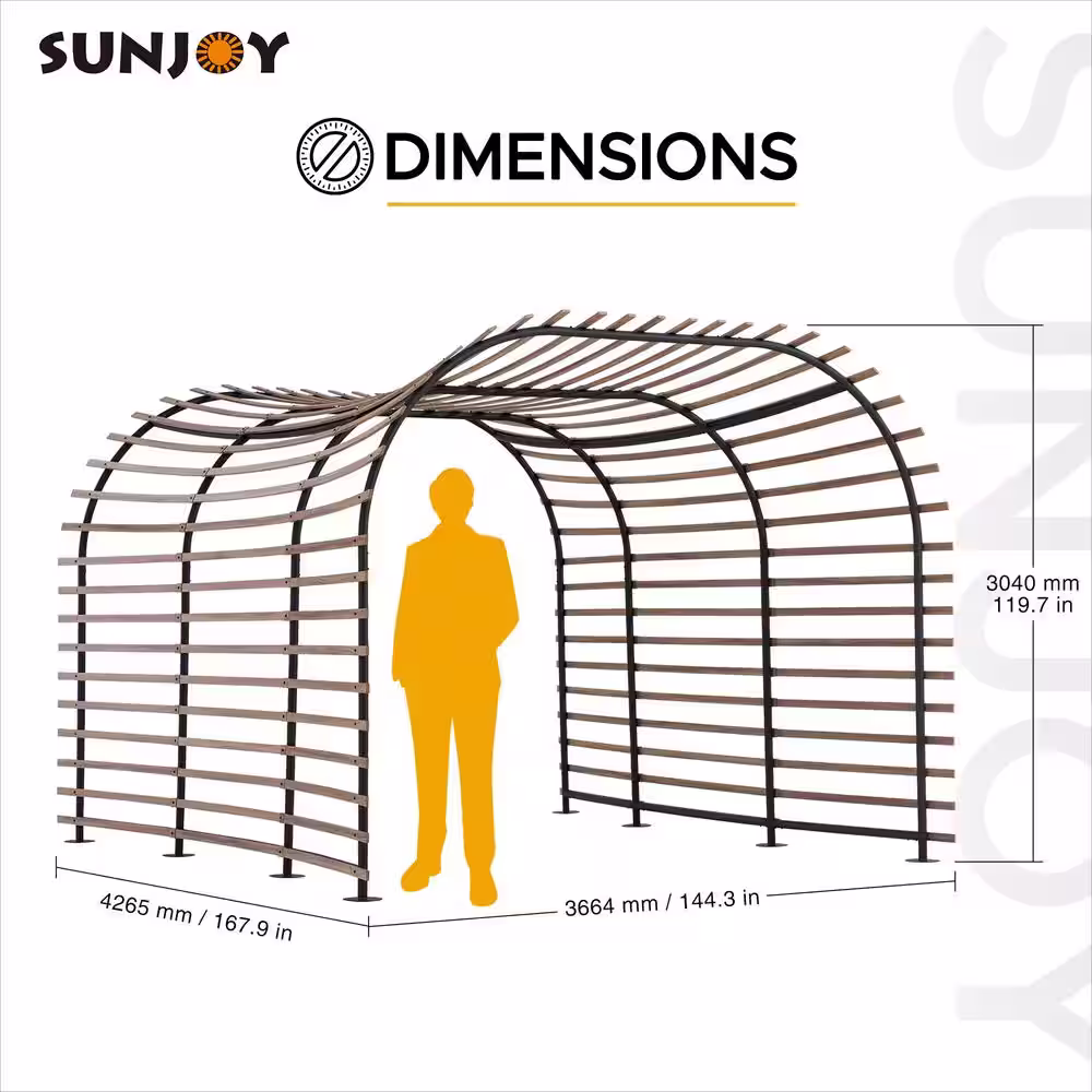 Sunjoy 14 ft. x 12 ft. Steel Pergola