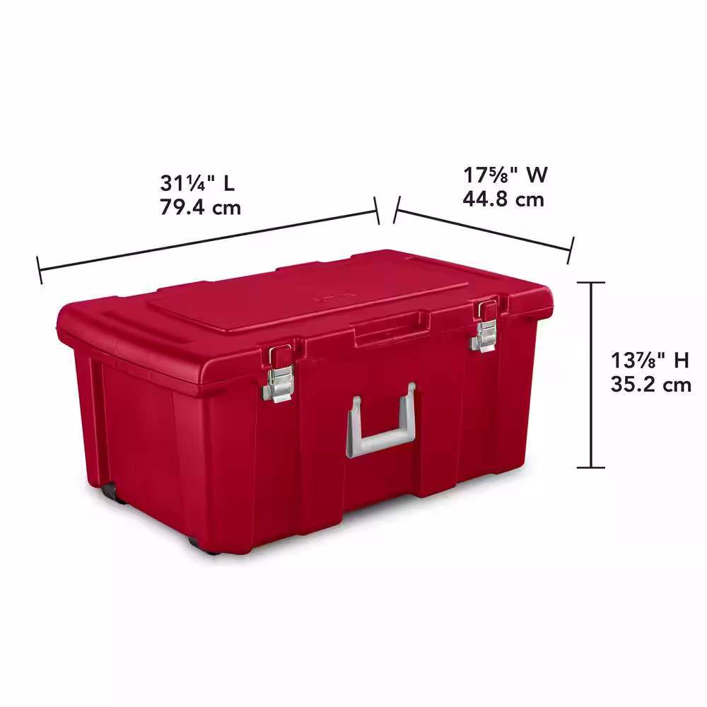 Sterilite 23-Gal. Footlocker Toolbox Container w/Wheels 3 Pack
