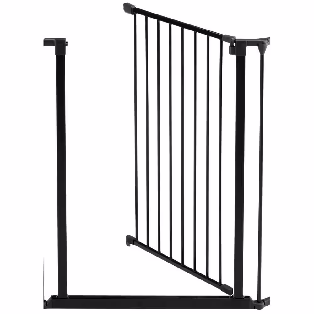 None 35 in. to 88 in. Black Metal Flex Large and Extra Tall Safety Gate