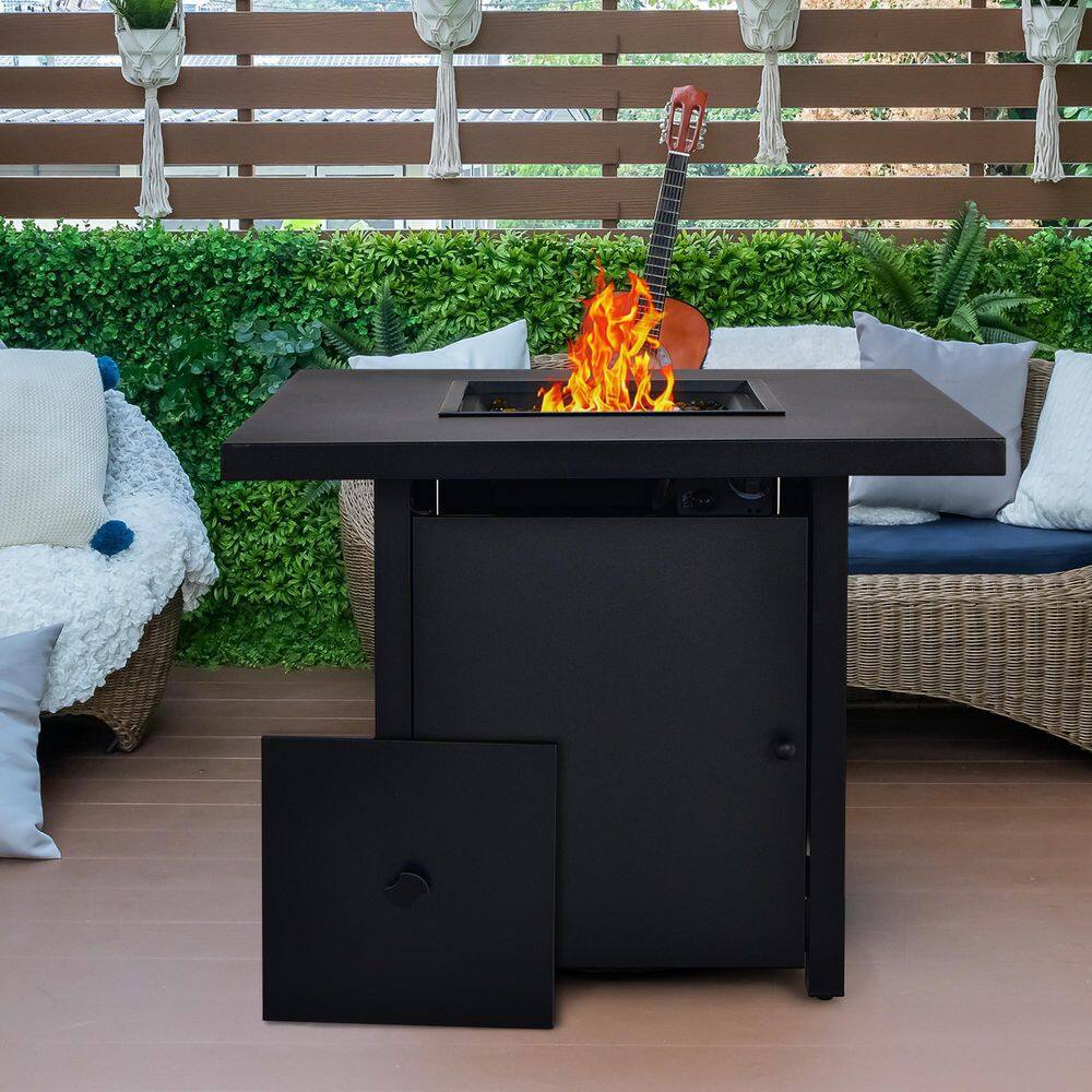 Gymax 32 in. Metal Patio Fire Pit Table Propane Heater 40,000 BTU with CSA Certification