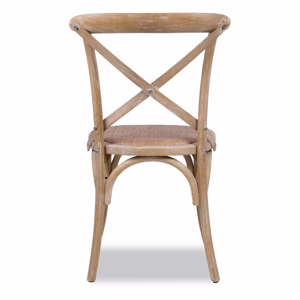 None Cafton Weathered Oak Crossback Chair (Set of 2)