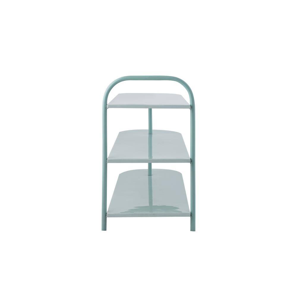 happimess Modern 24 in. H 9-Pair 3-Tier Iron Curved Decker Shoe Rack with 2-Tone in Mint
