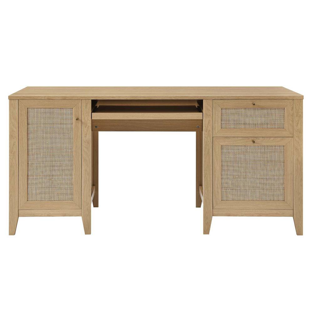 None Soma 63 in. Rectangle in Oak Office Desk