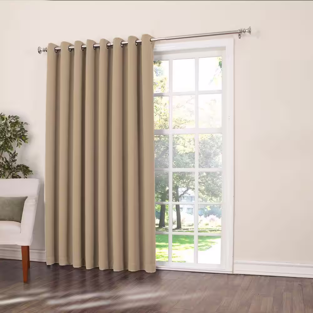 Sun Zero Taupe Solid Grommet Room Darkening Curtain - 100 in. W x 84 in. L
