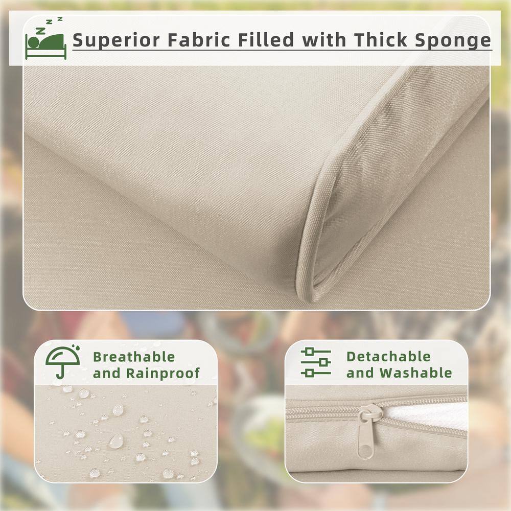 Tozey 4-Pieces Brown Wicker Patio Furniture Sets Patio Conversation Sets with Beige Cushion