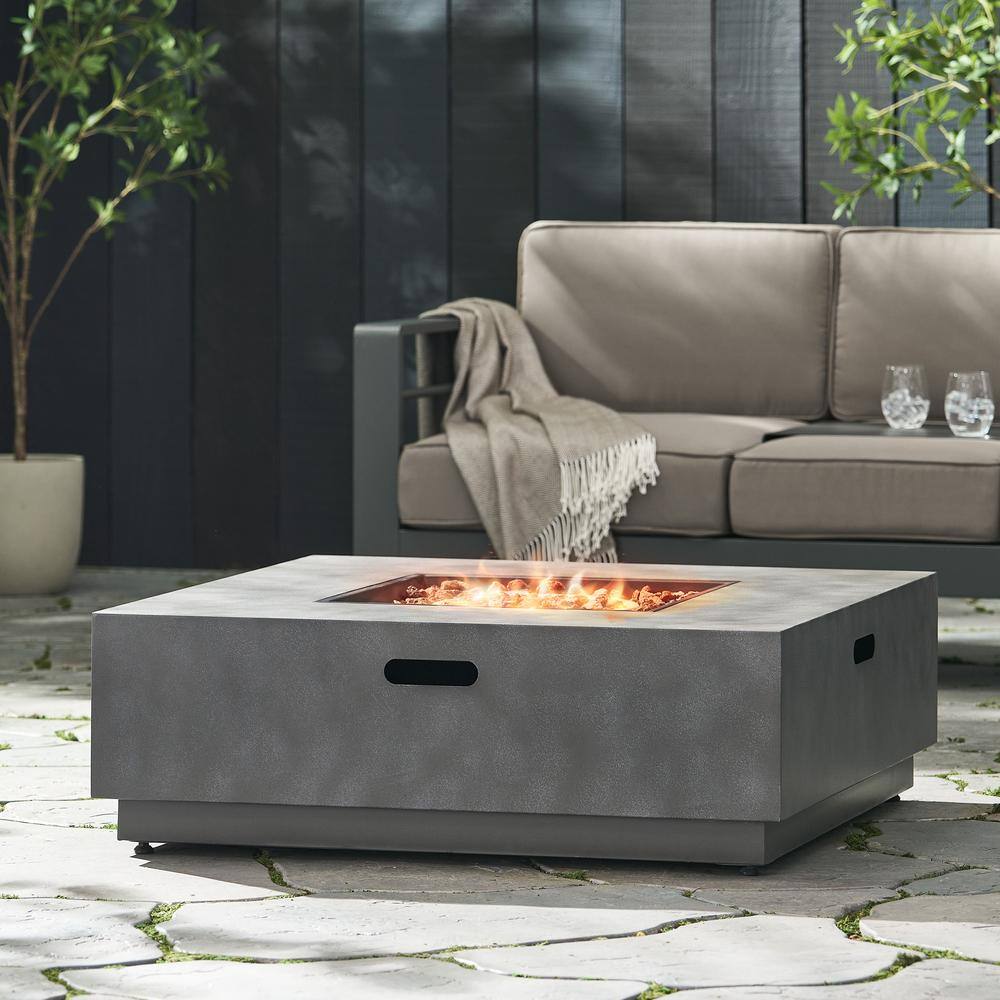 Noble House Reign Concrete Square Metal Fire Pit (No Tank Holder)