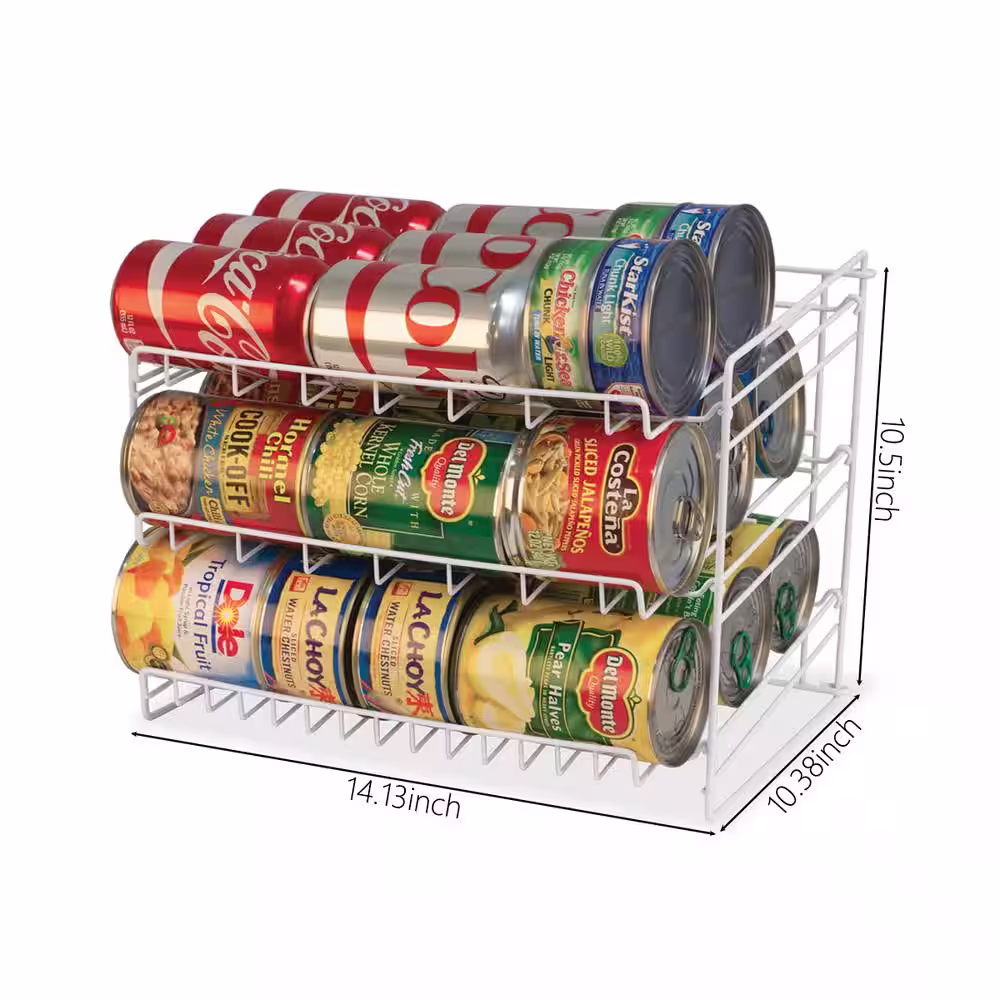 Amucolo 10.5 in. H x 14.13 in. W White Canrack Wire Basket