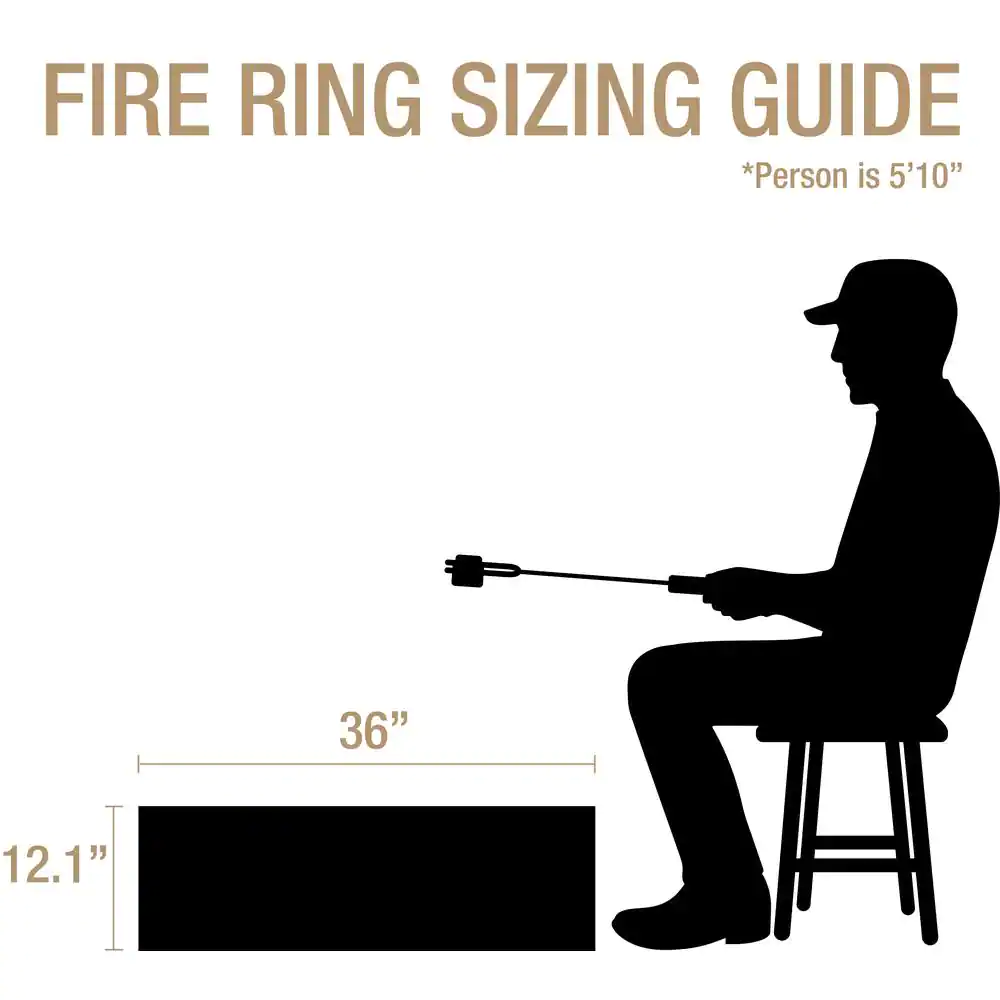 Pleasant Hearth Wilderness 36 in. x 12 in. Steel Fire Pit Ring in Black