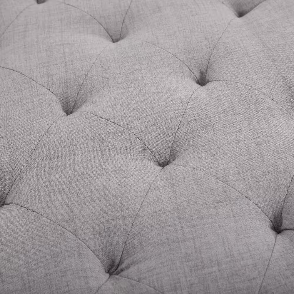 HOMCOM Blue Polyester Tufted Hallway Upholstered Bench with Wooden Legs 19.25 in. x 56 in. x 19.25 in.