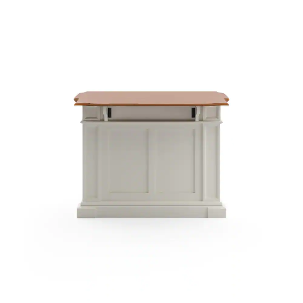 HOMESTYLES Americana White Kitchen Island With Drop Leaf
