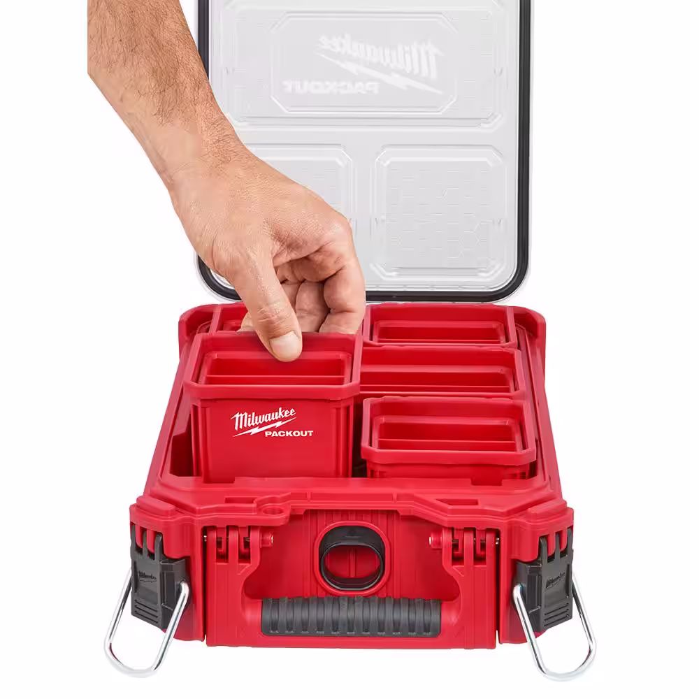 Milwaukee Packout 2-Pack Bin Set with Packout Compact Wall Plate