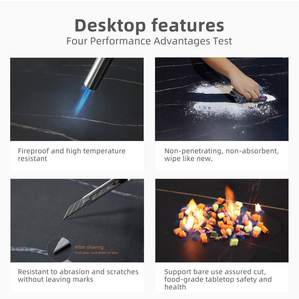 THE RIGHT PATH 70.8'' Rectangle Dining Table with Stone Top