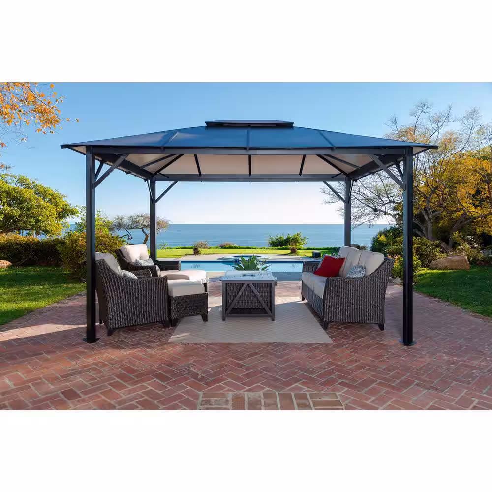 None Durham 10 ft. x 12 ft. Aluminum Gazebo with a Wind Escapement