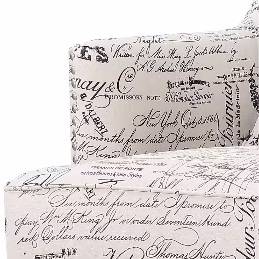 None Kegan French Script Accent Chair