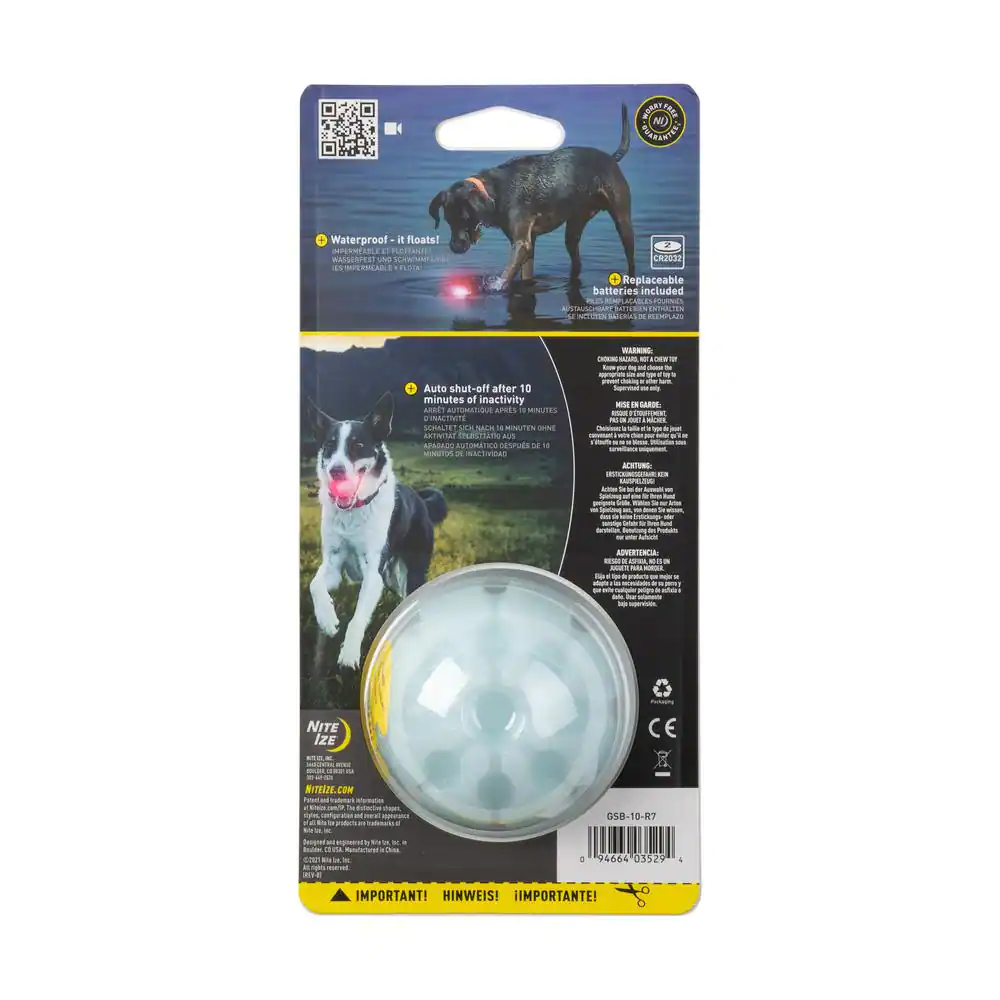 Nite Ize GlowStreak LED Red Ball Dog Toy