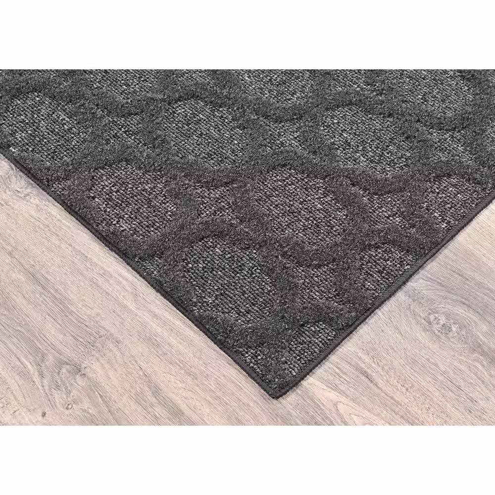 Garland Rug Garden Trellis Heather Gray 7 ft. x 10 ft. Indoor/Outdoor Area Rug
