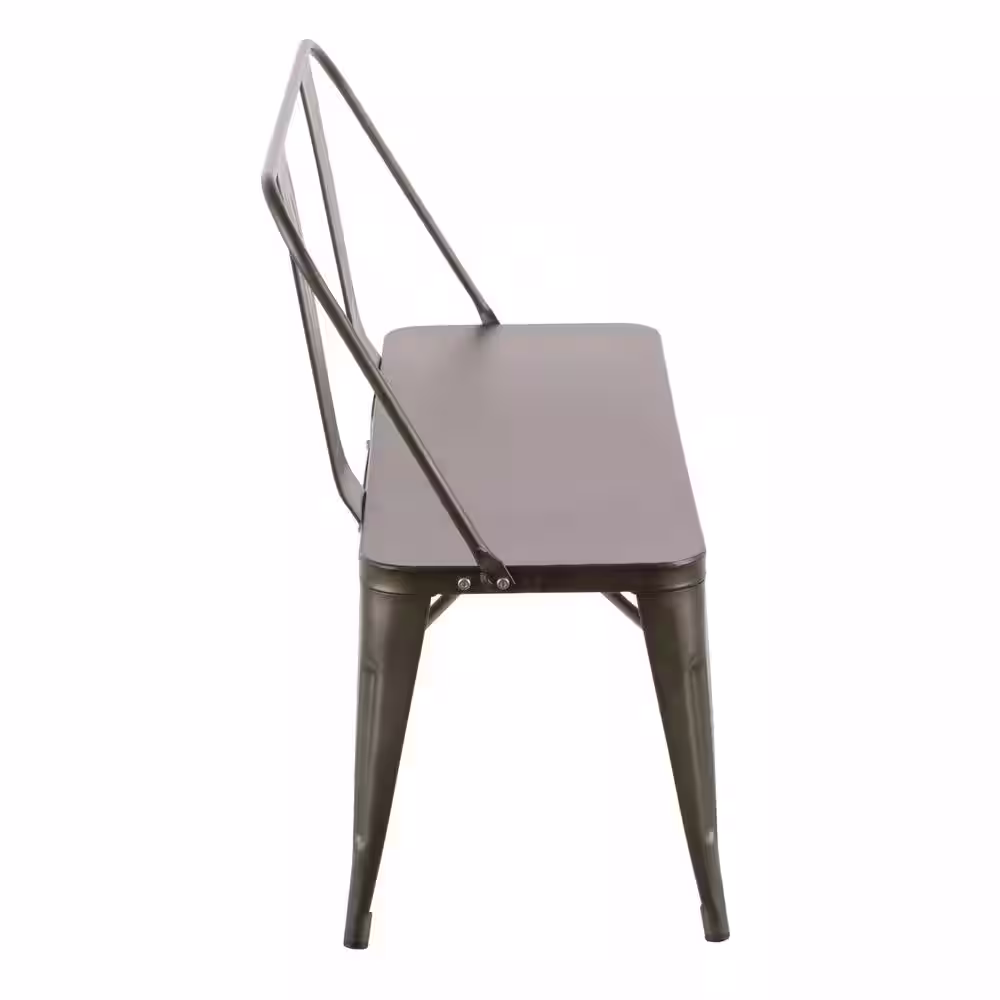 Lumisource Oregon 32 in. x 42 in. x 20 in. Antique Metal Bench