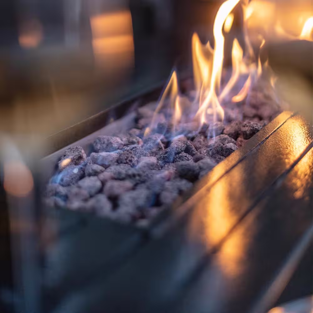 Legacy Heating 56 in. x 21 in. Rectangular Fire Pit Table With Stainless Steel Burner in Mocha