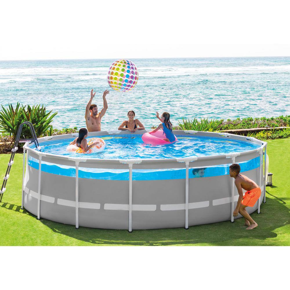 Intex 16 ft. x 48 in. Clearview Prism Above Ground Swimming Pool with Pump