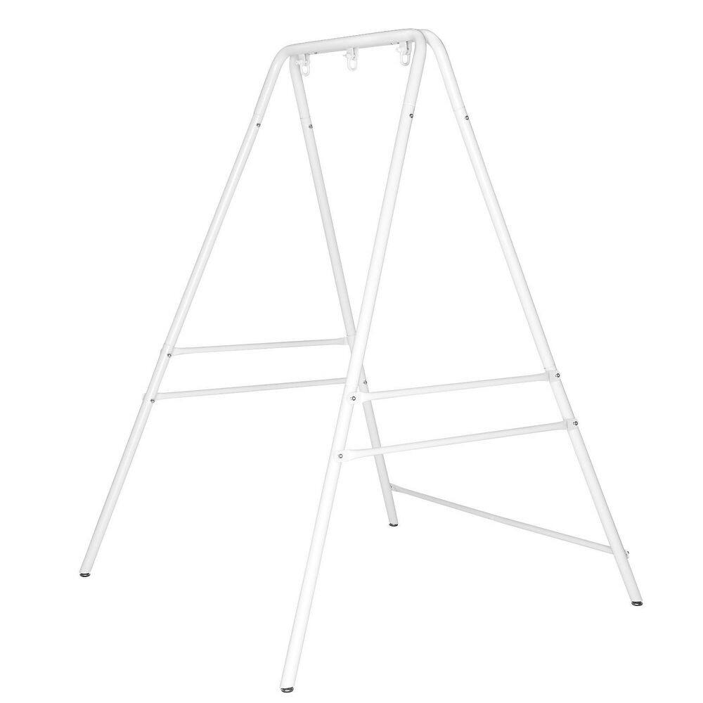 None 52 in. W Ã 54 in. D Ã 70.9 in. H Iron Hammock Stand in White