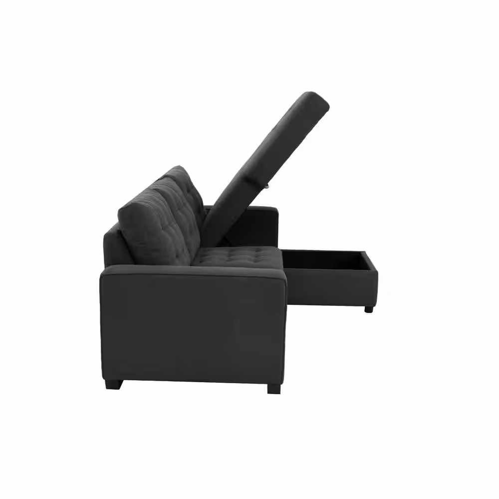 Serta Barison Steel Microfiber Fabric 3-Seat Convertible Sofa,