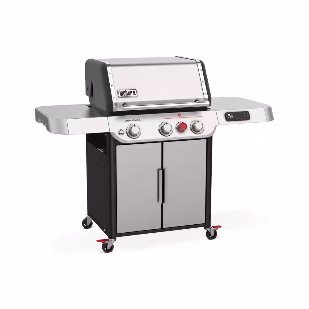 Weber Genesis Smart SX-325s 3-Burner Propane Gas Grill in Stainless Steel with Connect Smart Grilling Technology