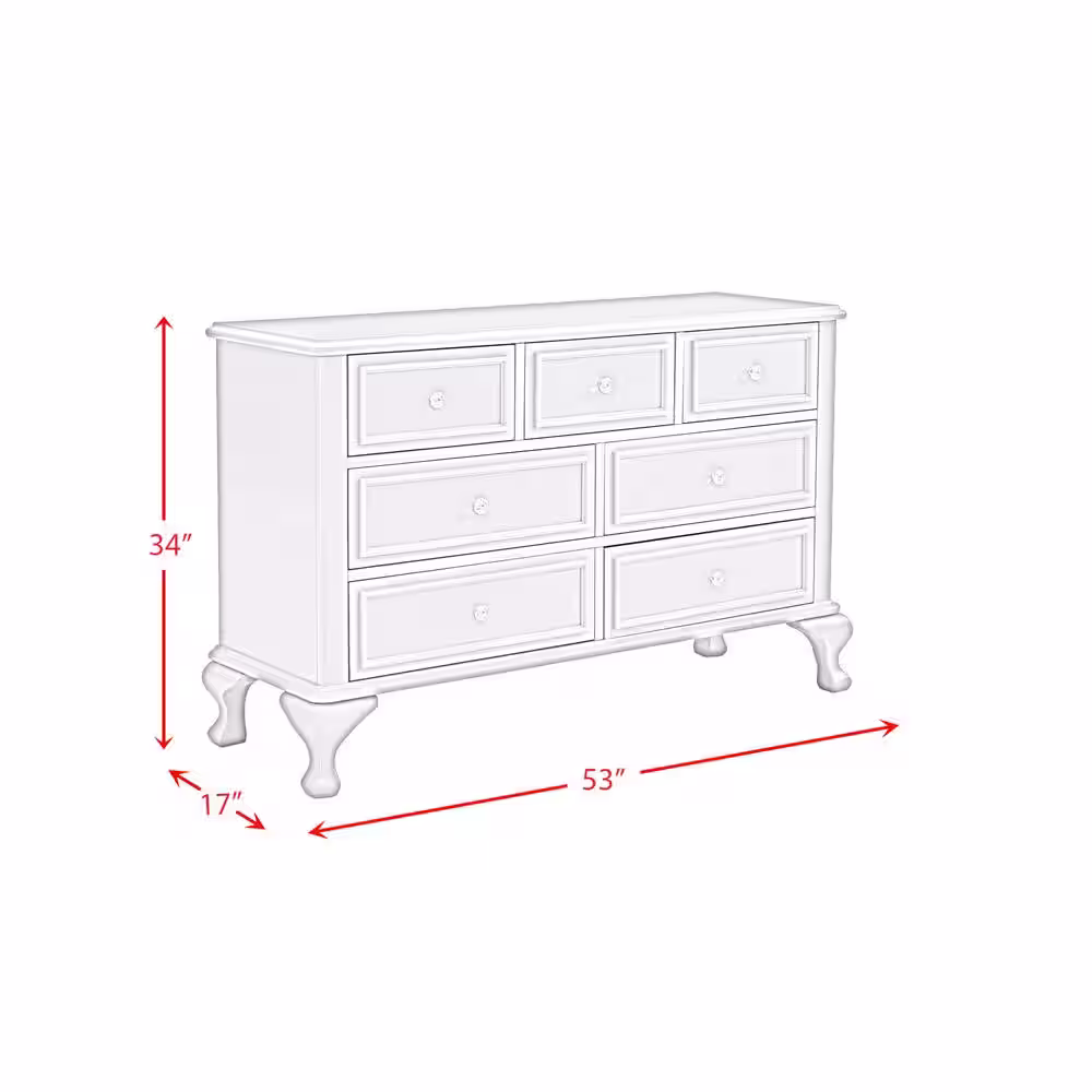Picket House Furnishings Jenna Gray 7-Drawer 53 in. Wide Dresser