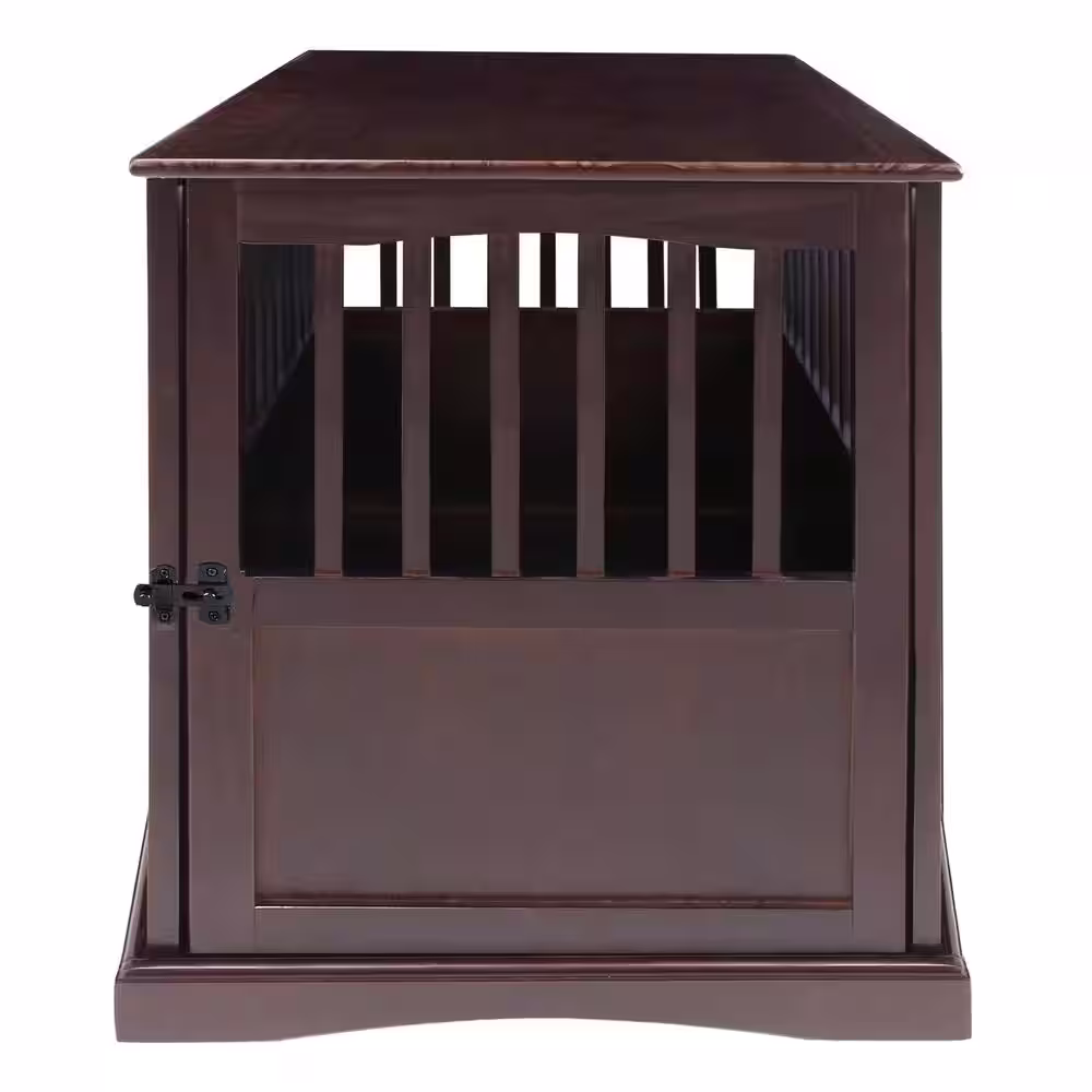 Casual Home Espresso Pet Crate End Table with Gate - Large