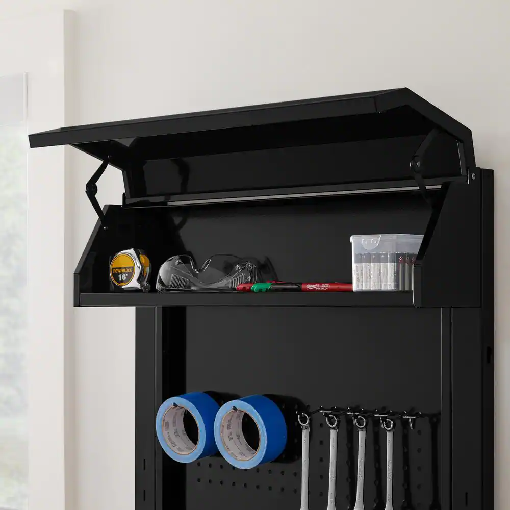 Husky 2-Piece Ready-to-Assemble Steel Garage Workstation in Black (57 in. W x 72 in. H x 19.5 in. D)