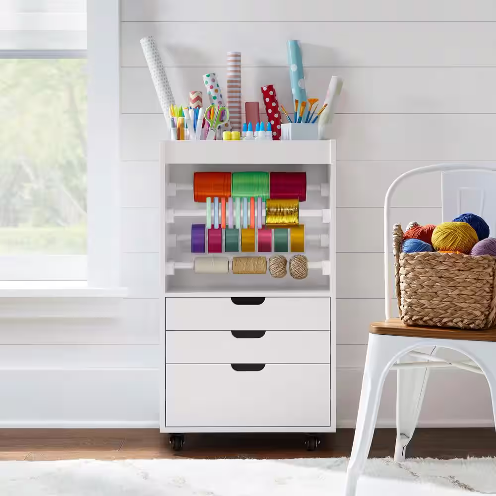 StyleWell Craft White Gift Wrap Cart