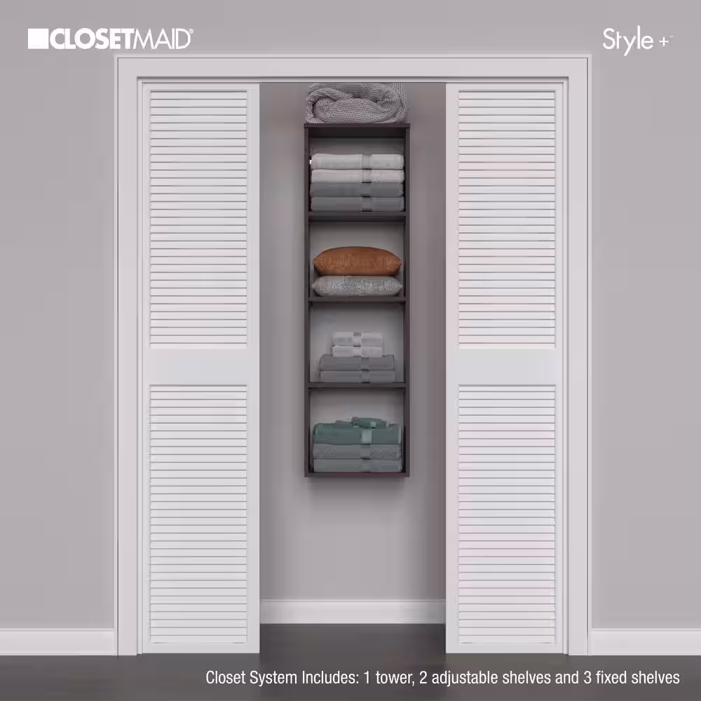 ClosetMaid Style+ 17 in. W Chocolate Hanging Wood Closet Tower