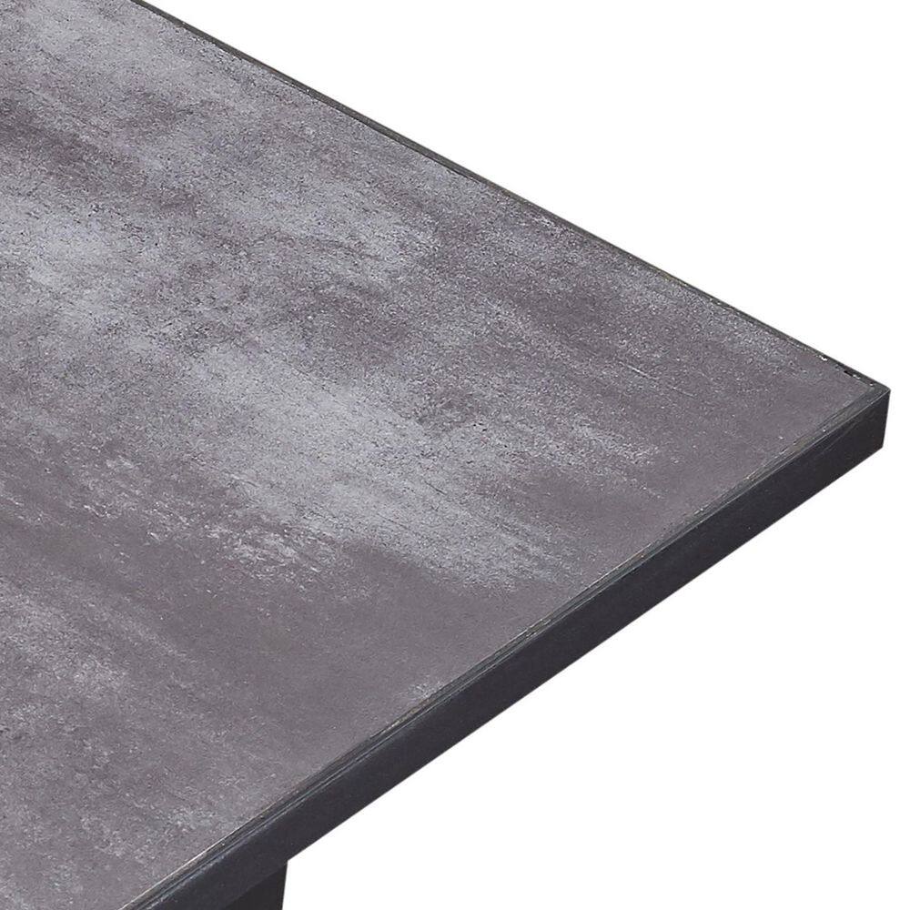 maocao hoom 34 in. x 24.5 in. 40000 BTU Square Black Metal Propane Gas Fire Pit Table with Dark Gray Table Top