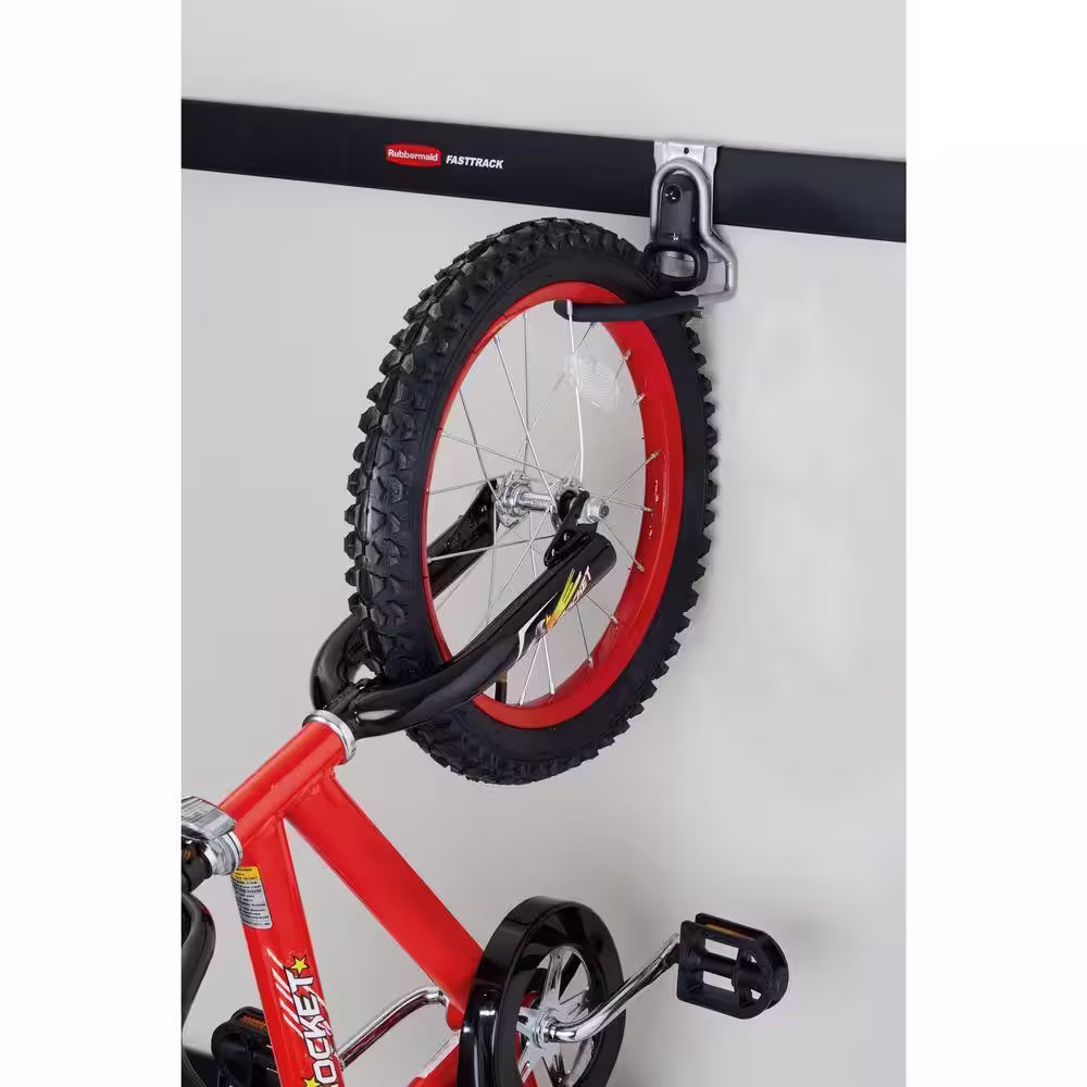 Rubbermaid FastTrack Black 1-Bike Vertical Garage Bike Wall Hook