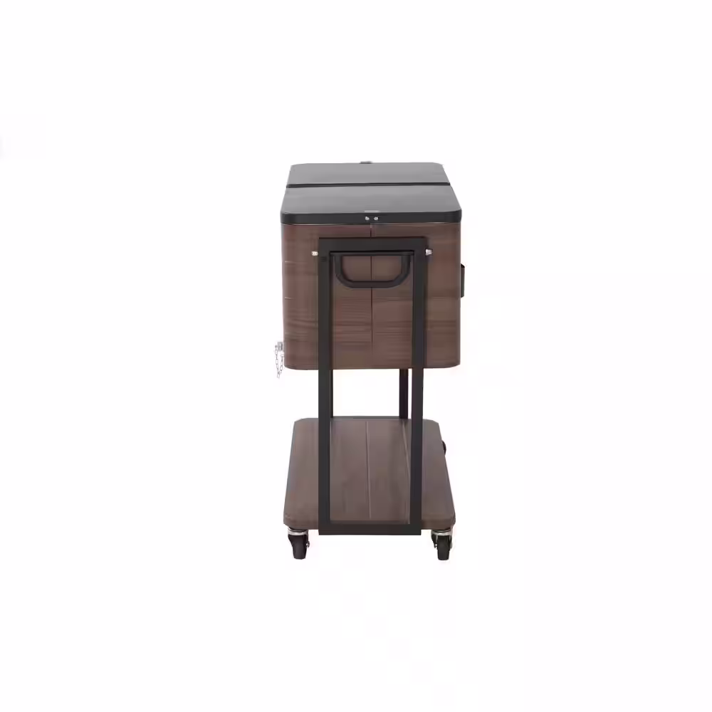 StyleWell 80 Qt. Brown Woodgrain Cooler with Black