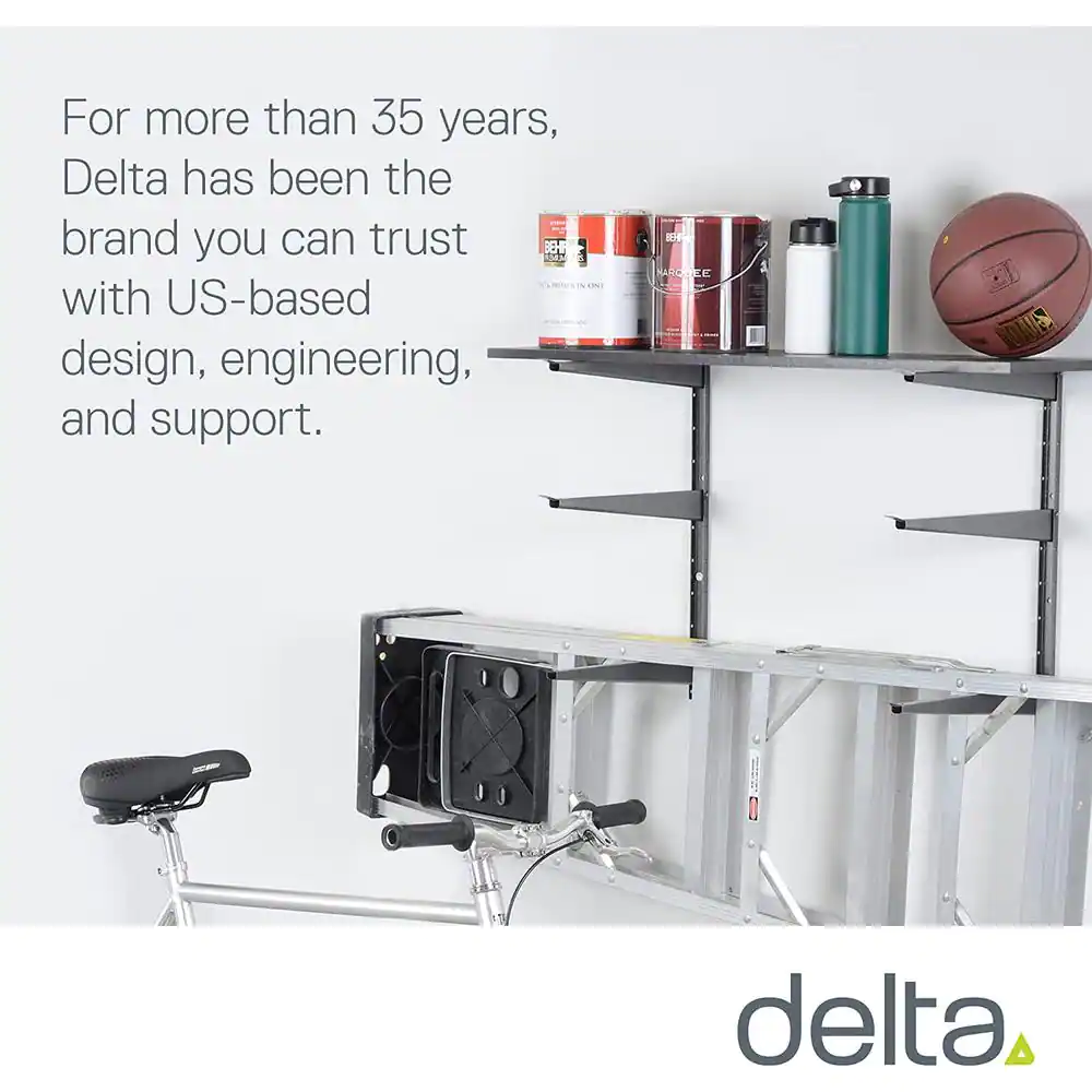 Delta 16 in. x 41 in. Heavy Duty Wall Rack, Adjustable 5 Tier Lumber Rack Holds 800 lbs. Steel Garage Wall Shelf with Brackets