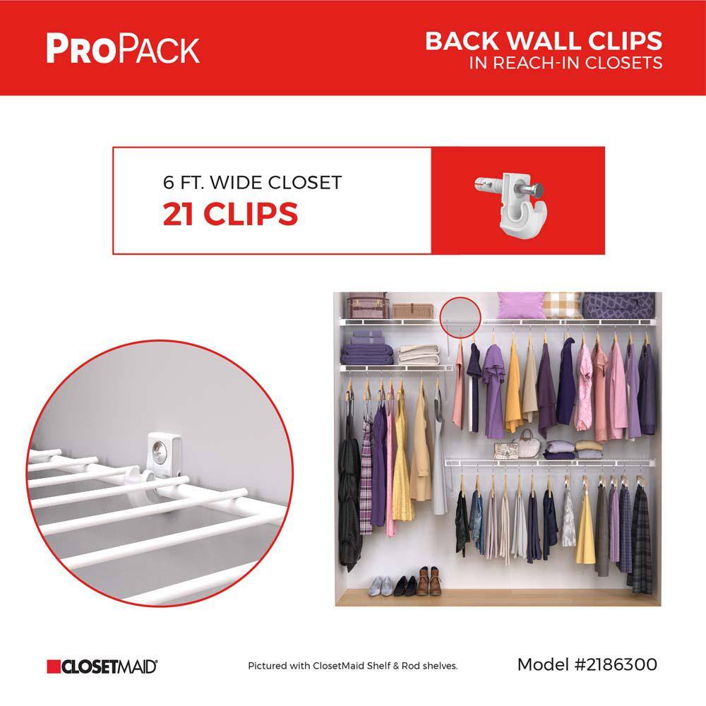 ClosetMaid ProPack Pre-Loaded Back Wall Clips (200-Piece)