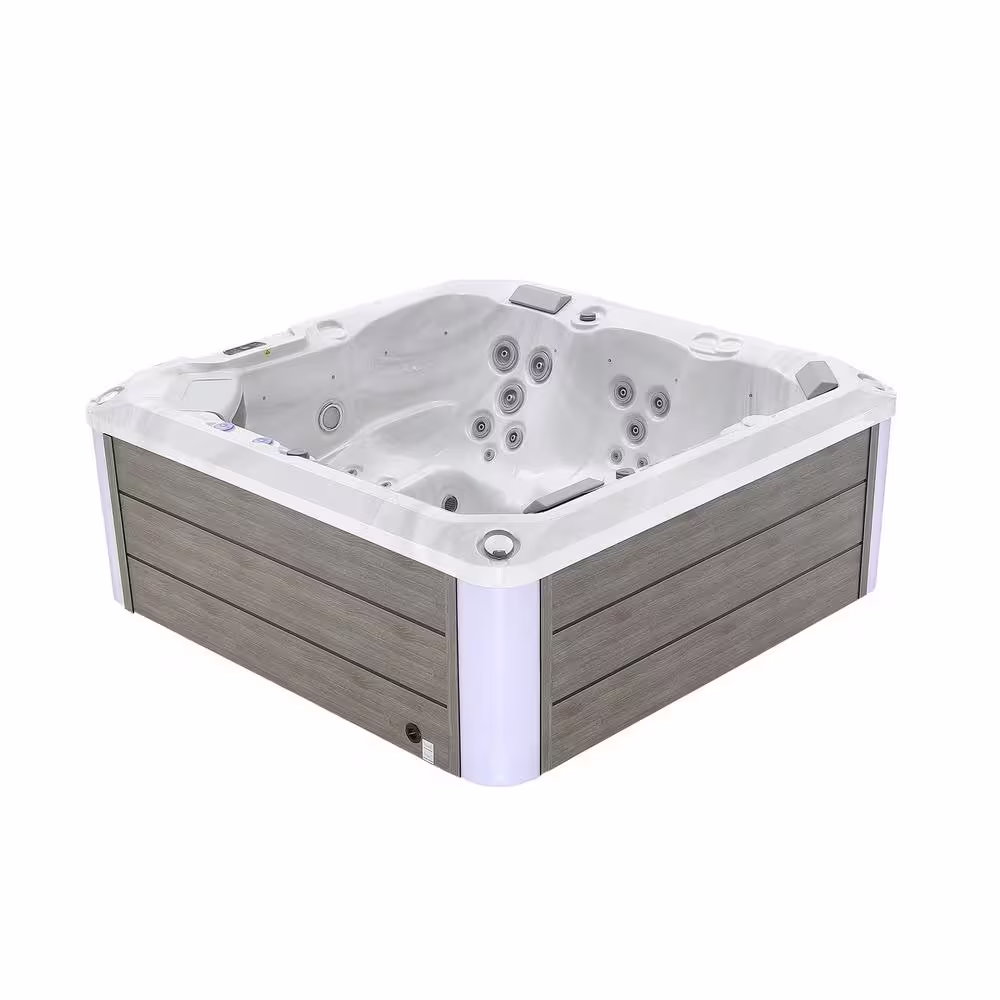 Empava 5-Person 41-Jet Premium Acrylic Lounger Spa Standard Hot Tub with Bluetooth Sound System and 2-step Ladder