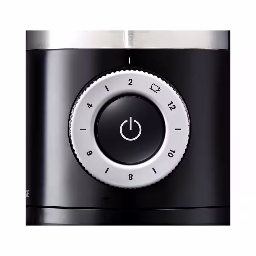 Krups 8 oz. Black Precise Burr Coffee Grinder with Programmable Settings