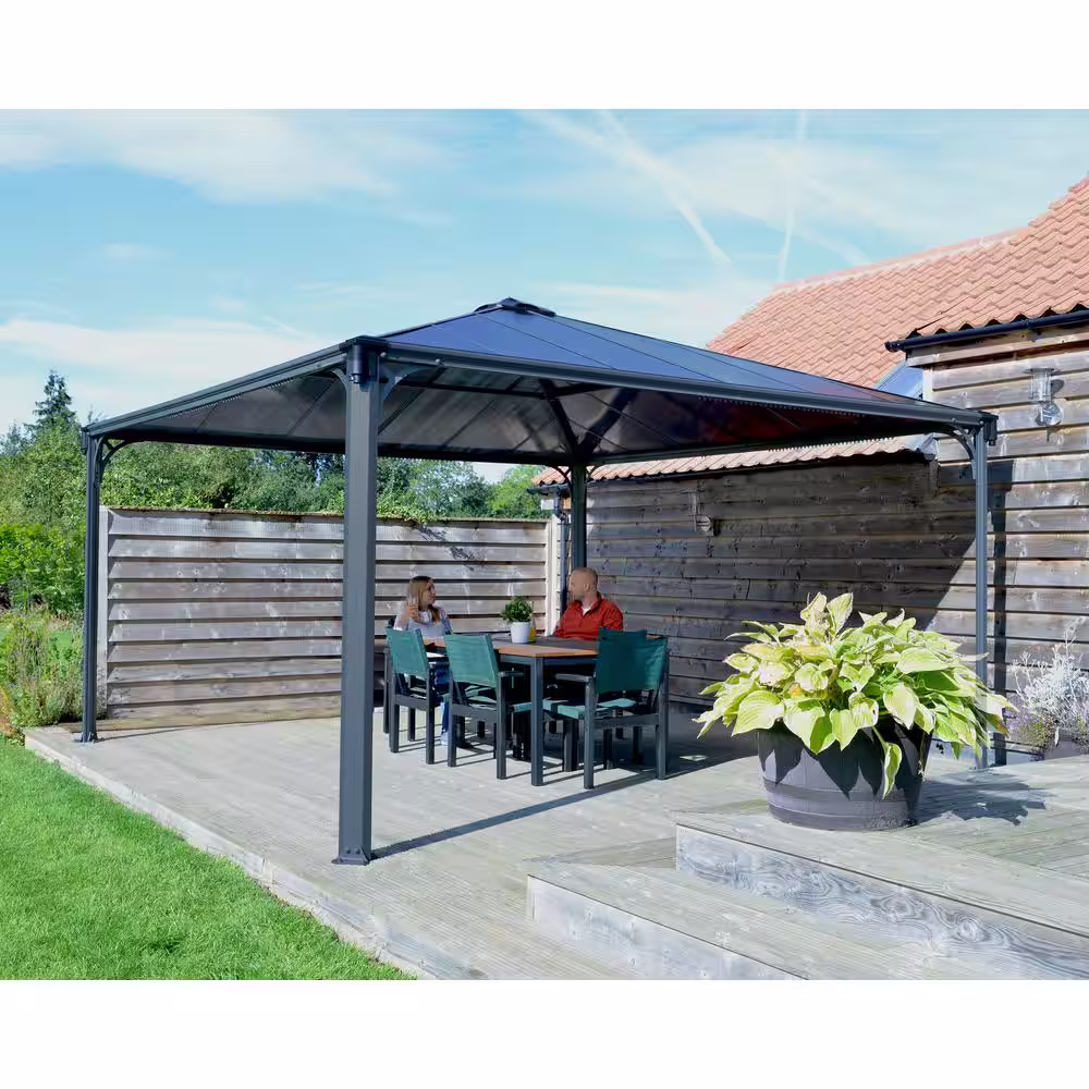 CANOPIA by PALRAM Palermo 14 ft. x 14 ft. Gray/Bronze Outdoor Gazebo