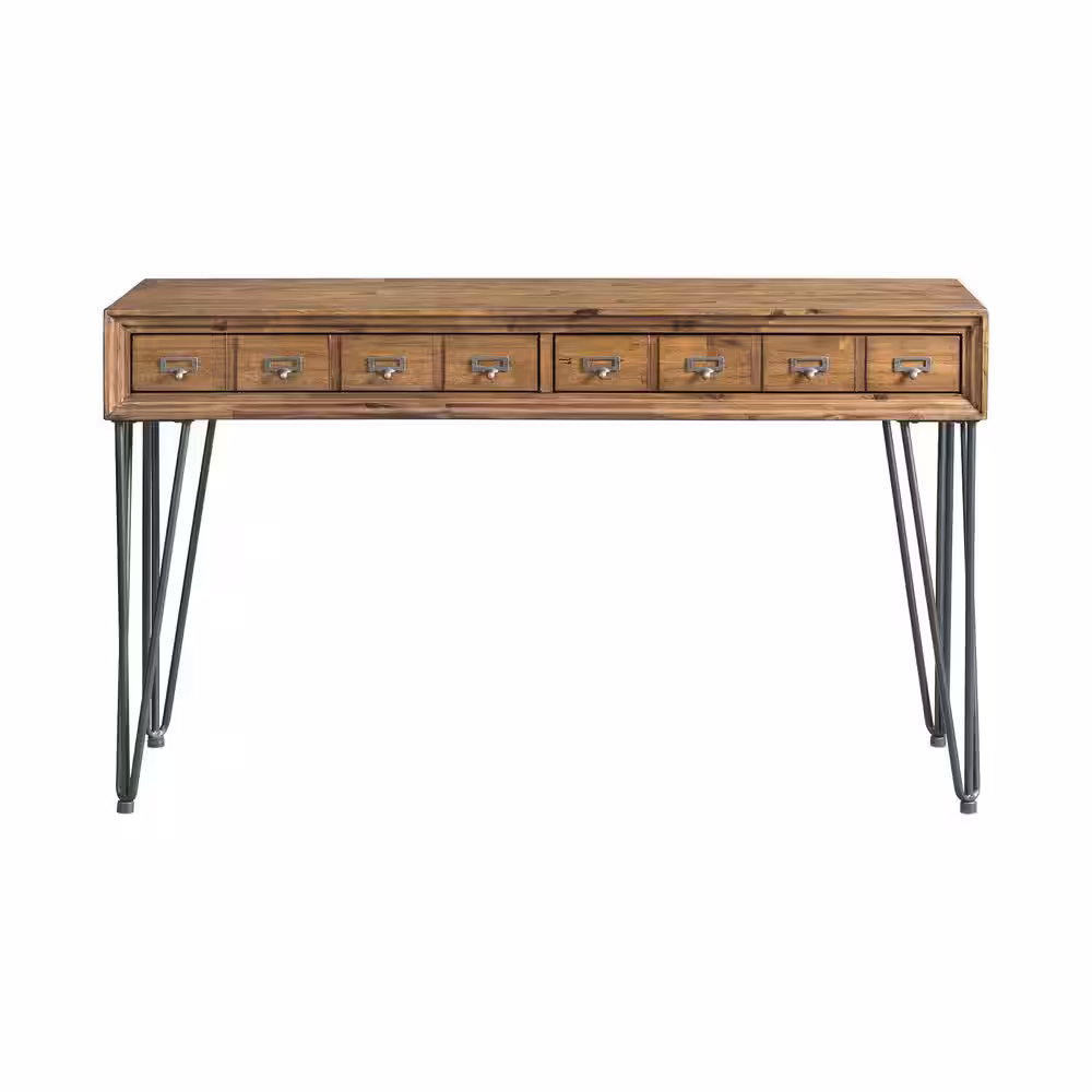 Picket House Furnishings Tanner 54 in. Light Walnut Standard Rectangle Wood Console Table with Drawers