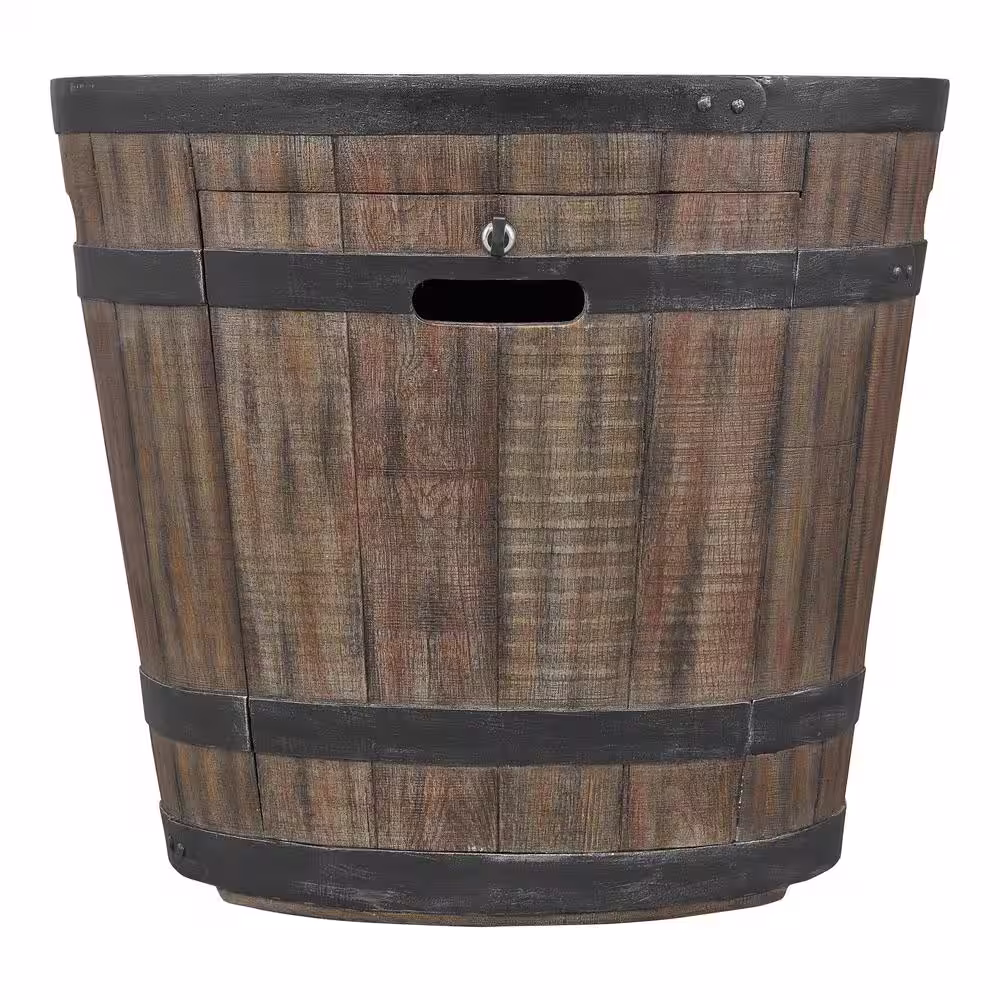 Hampton Bay 27 in. W x 24 in. H Round Barrel Fire Table