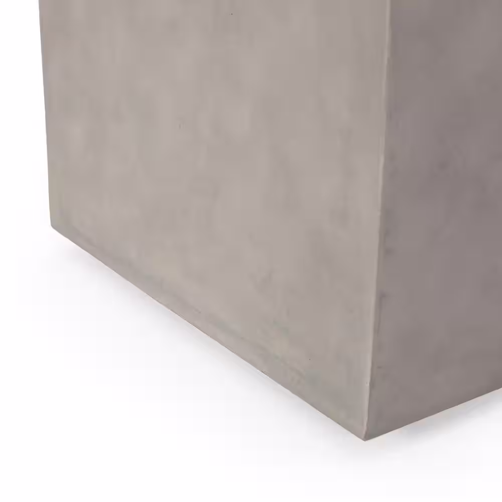 Noble House Adio 16 in. x 20 in. Rectangular Concrete Propane Fire Pit in Light Grey with Tank Holder