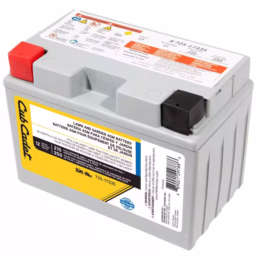 Cub Cadet Replacement 12-Volt 11 Ah 210 CCA Sealed AGM Riding Lawn Mower Battery