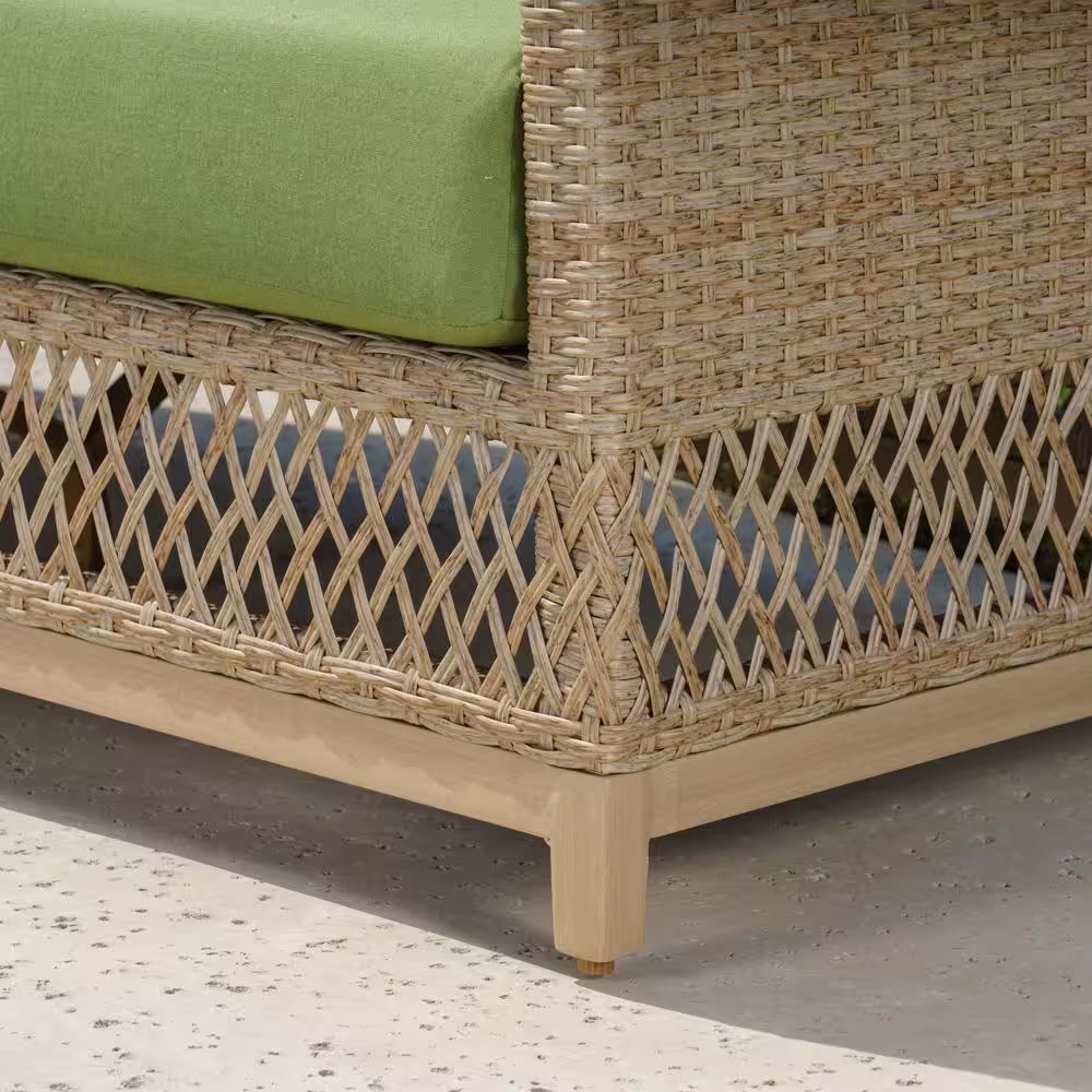 Canopy Prescott 5-Piece Resin Wicker Patio Deep Seating Set with Sunbrella Spectrum Cilantro Cushions