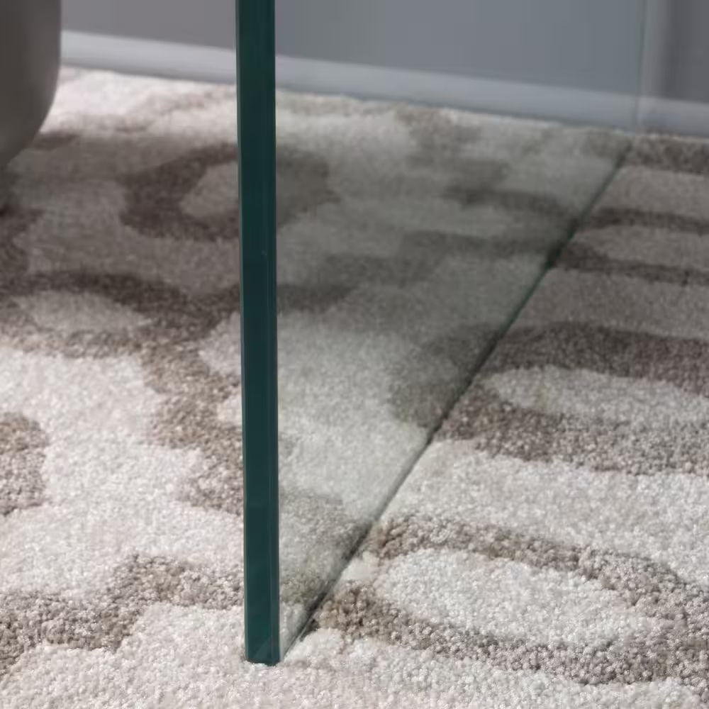 Noble House Caradoc 37.4 in. Rectangular Clear Glass Writing Desk