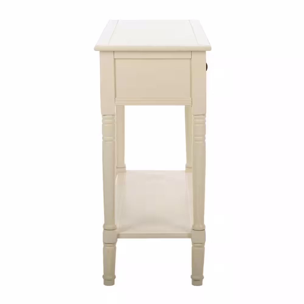 SAFAVIEH Samantha 36 in. 2-Drawer White/Cream Wood Console Table