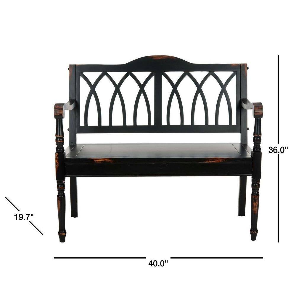 SAFAVIEH Benjamin Rustic Black Entryway Bench